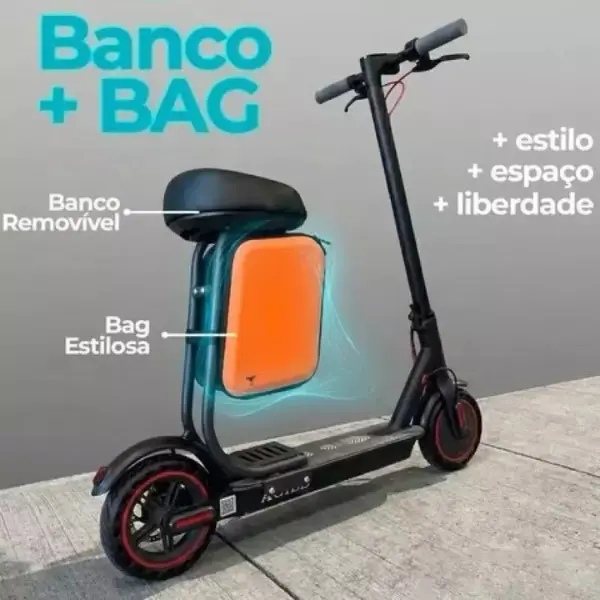 Portable Folding Electric Scooter with Seat and Bag, 350w, Up to 30km/h