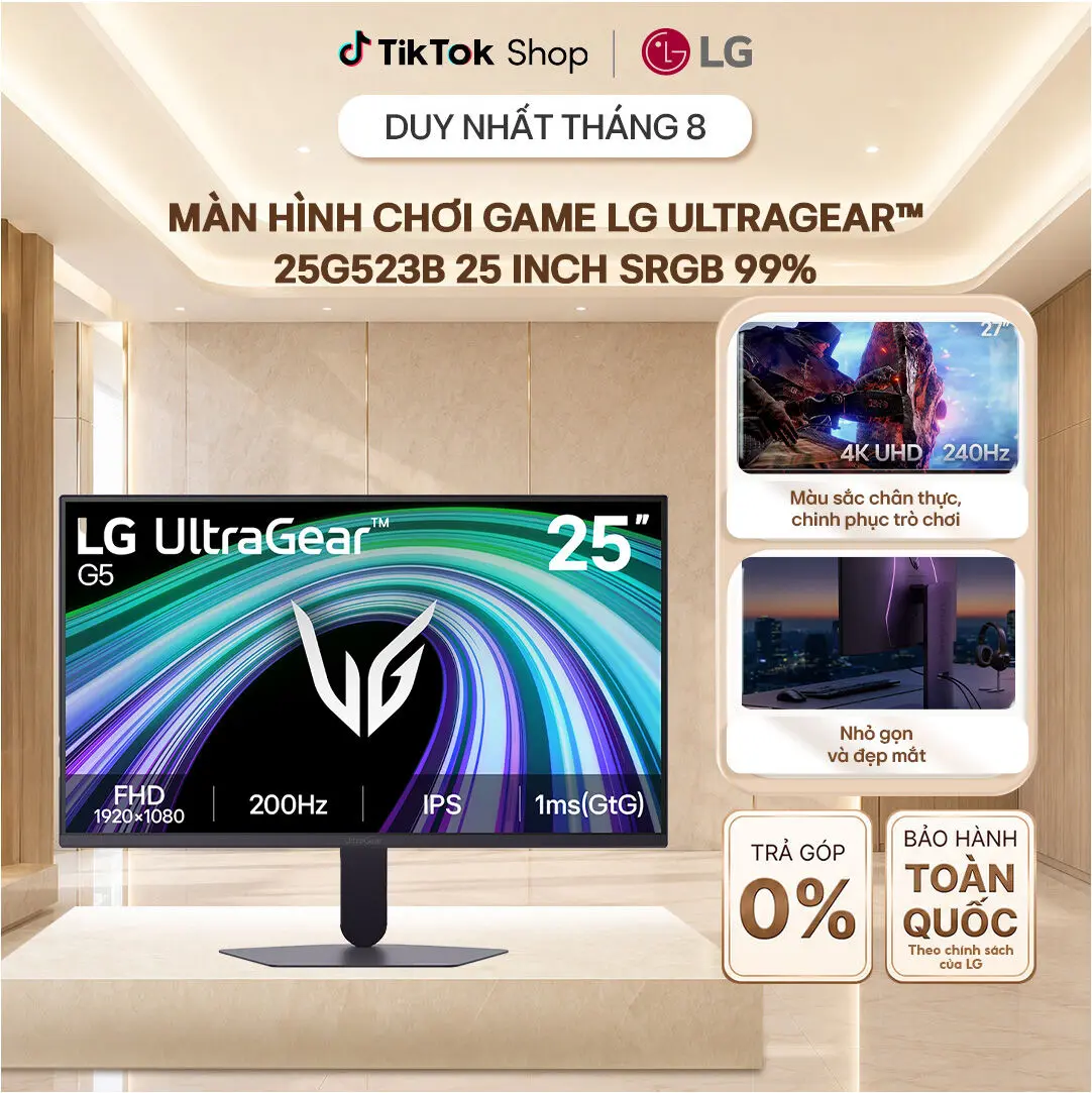 LG UltraGear™ 25G523B游戏显示器｜25英寸｜200Hz｜FHD｜四边超窄边框｜sRGB 99%｜HDR 10｜1ms MBR