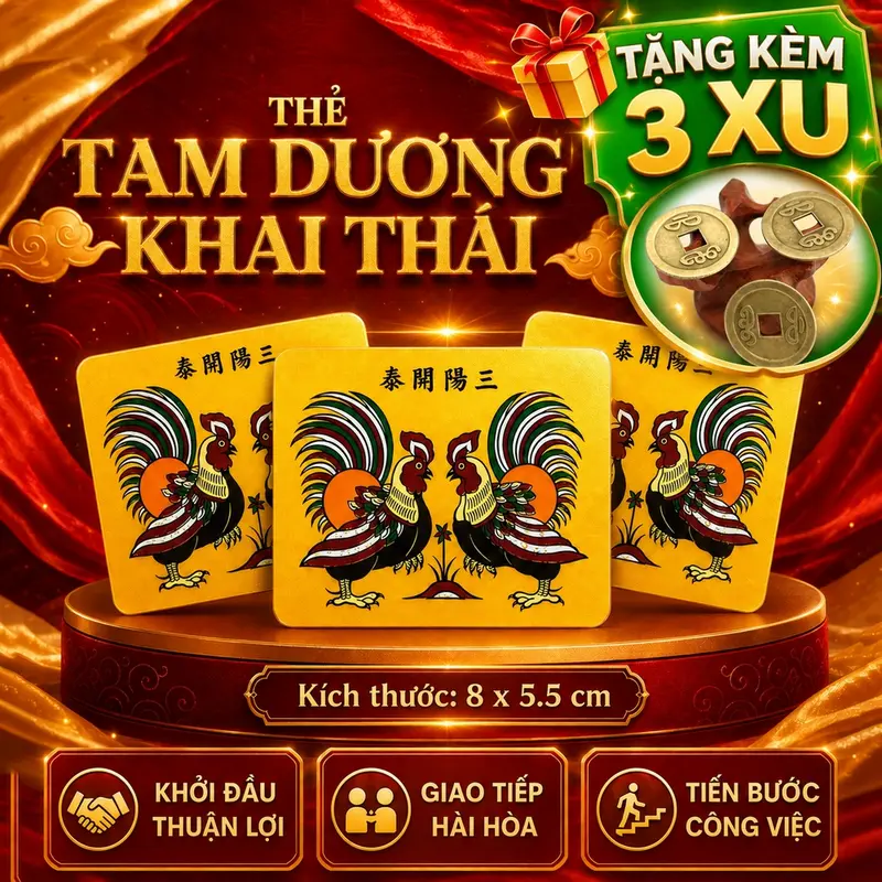 Tarjeta Tam Duong para cartera, decoración feng shui de Dong Ho