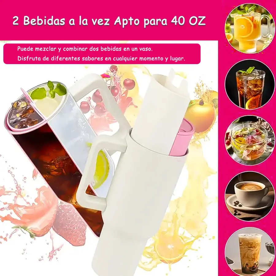 2-in-1 Reusable Silicone Drink Divider for 40oz Tumblers, Heat-Resistant and Dishwasher-Safe