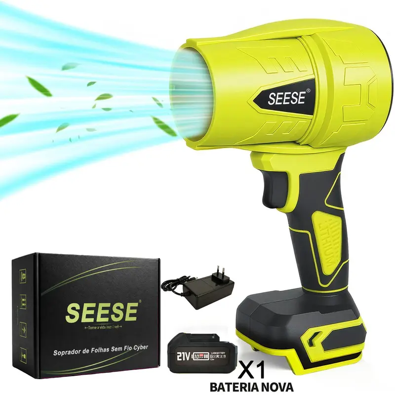 Soplador de hojas inalámbrico SEESE de 450 CFM, potente, ideal para jardín, garaje y secado de autos, perfecto para uso doméstico
