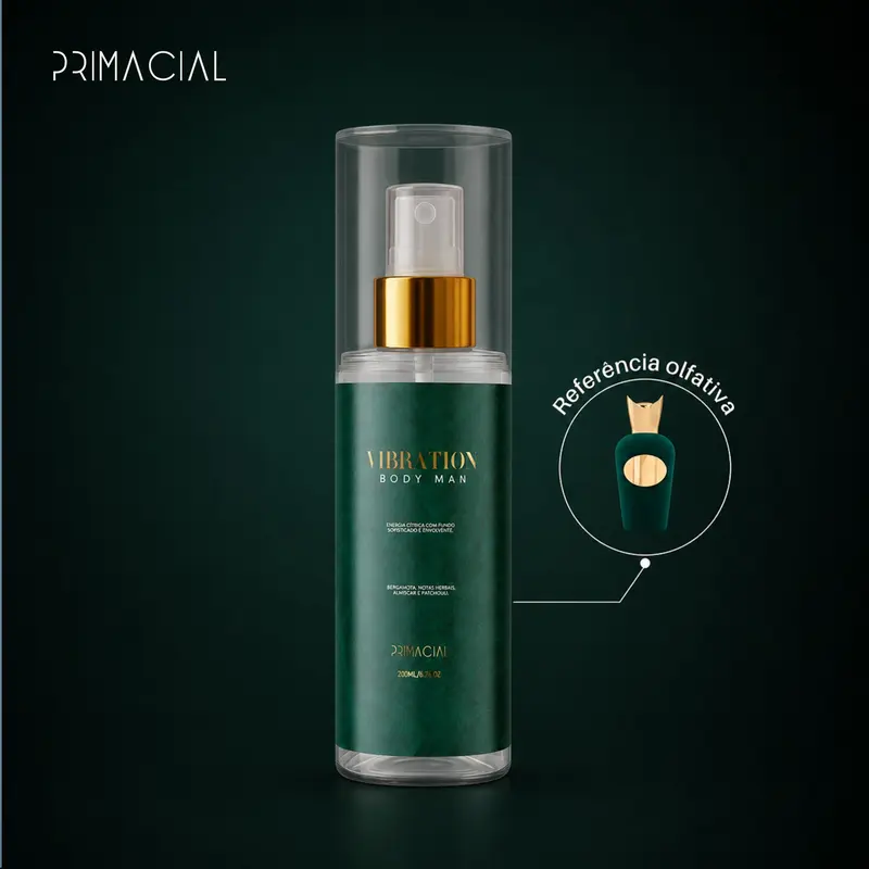 Primacial Vibration Men's Body Splash, 200 ml