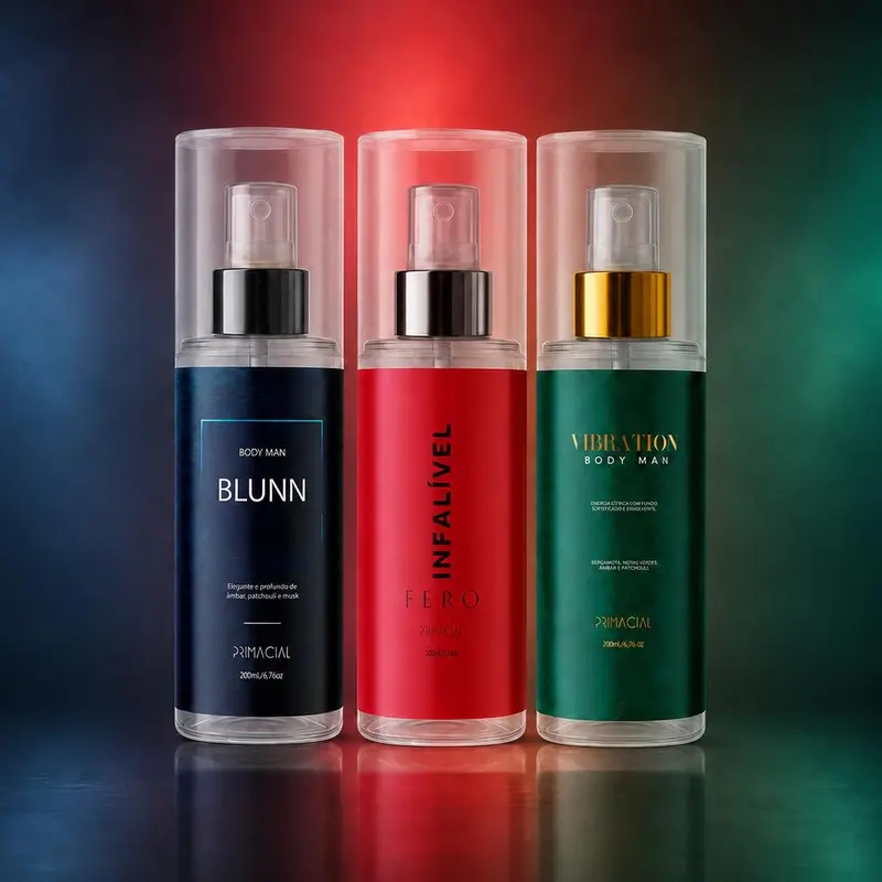 Primacial Fero men's body splash set, Vibration, Blunn and Infalível, 200 ml