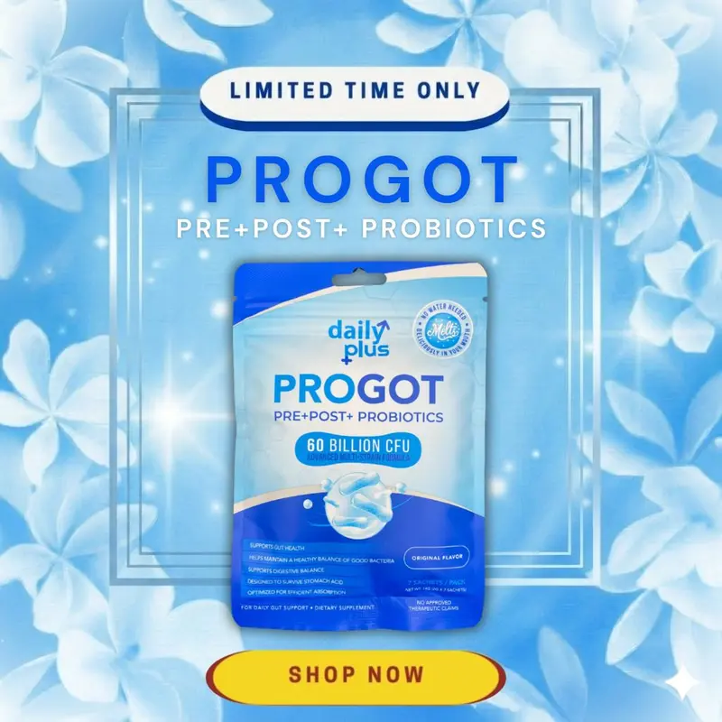 DAILYPLUS PROGOT Prebiotic, Postbiotic and Probiotic Supplement, 60 Billion