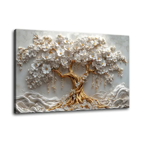 Tree of Fortune Decorative Canvas Wall Art, 100% Cotton Canvas