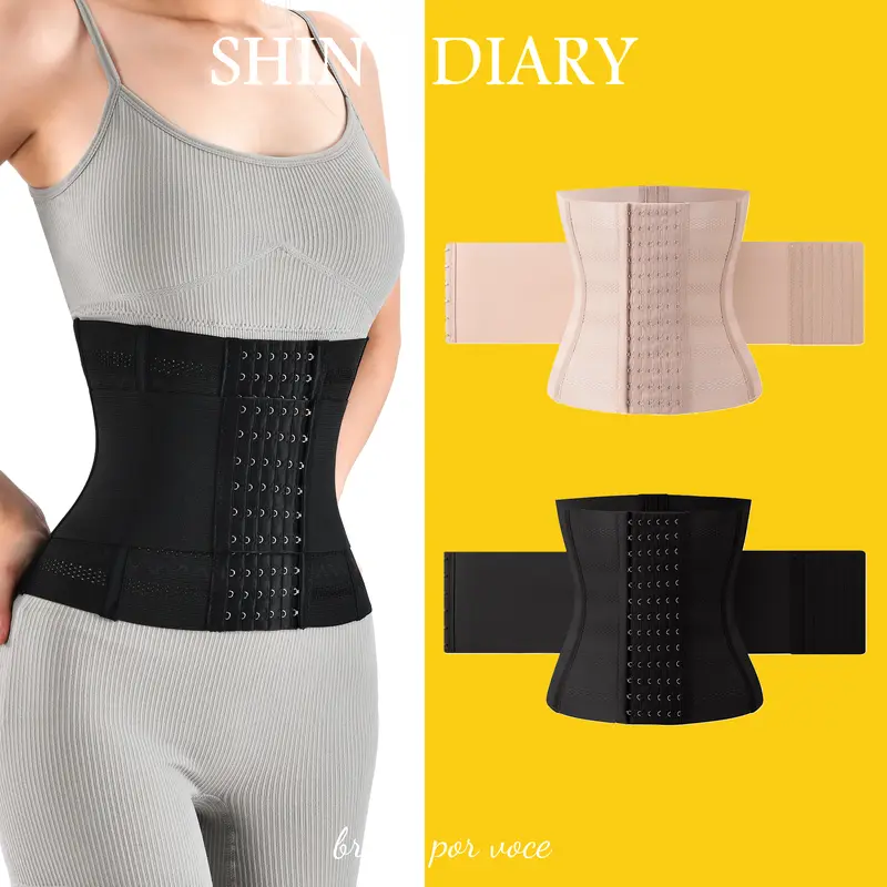 SHINY DIARY Double-Layer Shapewear Belt with 6 Rows of Adjustable Hooks for a Comfortable Fit