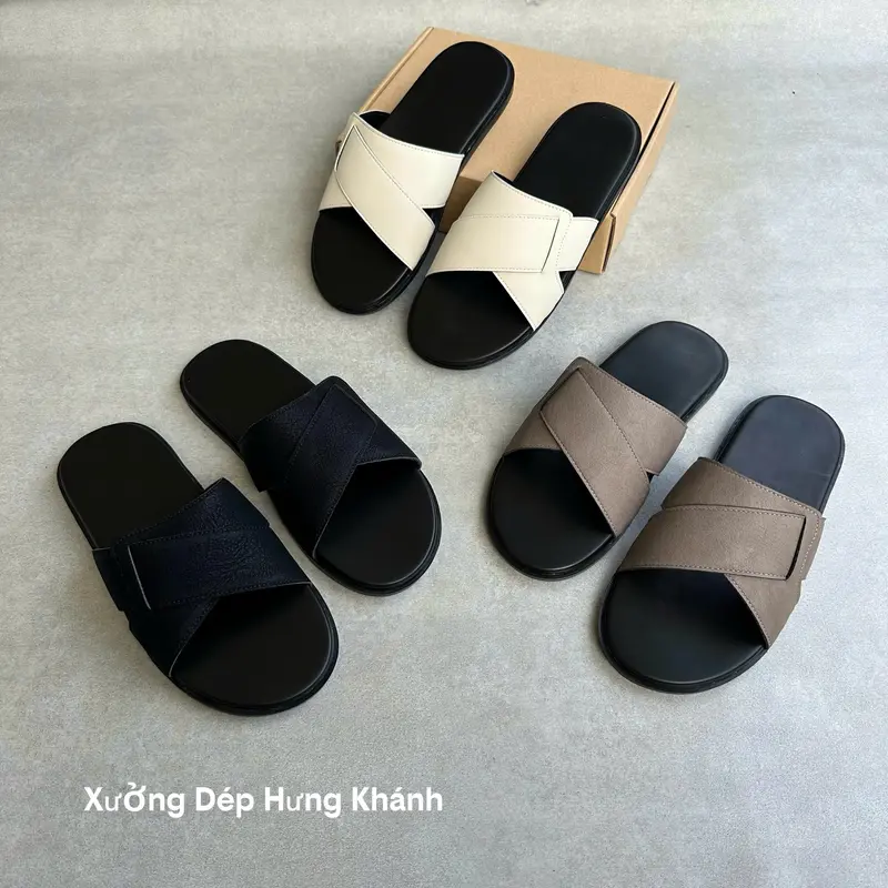 Khâu Đế Men's Cross-Strap Sandals with Flexible Non-Slip Rubber Soles, 2026 Style