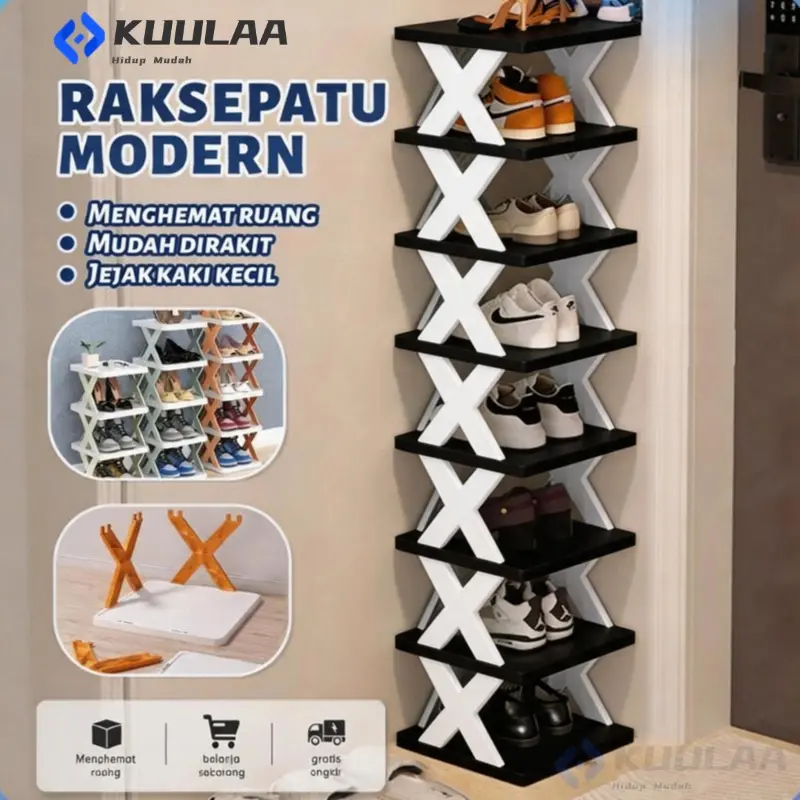 Rak Kasut Rumah Pintu Model Baru Hits Berlapis Kecil Sempit Mudah Guna Untuk Rumah Sewa Dan Hiasan Ruang Tamu Berbilang Lapis DIY Warna Pelbagai Reka Bentuk Overlap
