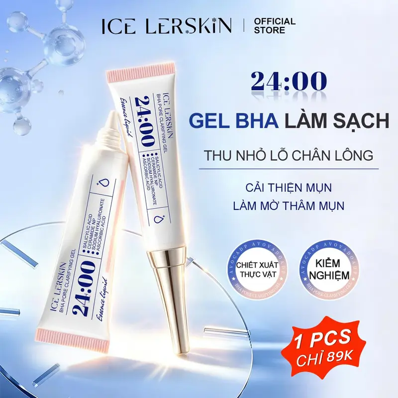 【Baru & Diskon】ICE LERSKIN Gel BHA Pembersih dan Pengecil Tampilan Pori 15ML dengan Asam Salisilat; Pilihan Set: Gel BHA 15ML + Serum Perawatan Jerawat 10ML, Gel BHA 15ML + Spray Perawatan Jerawat 120ML, atau Gel BHA 15ML + Serum Perawatan Jerawat 10ML + Spray Perawatan Jerawat 120ML