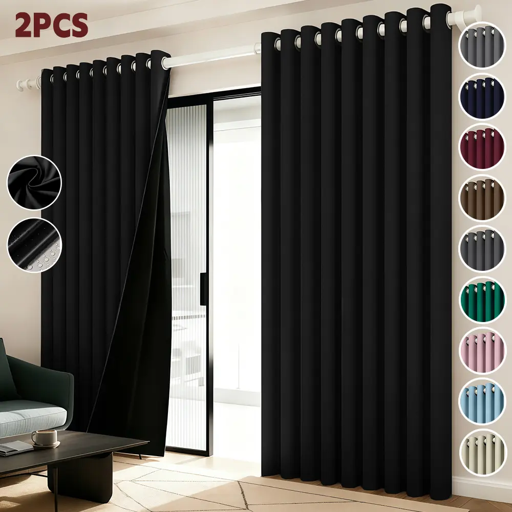 Rideaux occultants 2 panneaux pour fenêtre | obscurité totale, isolation thermique et intimité pour salon et chambre