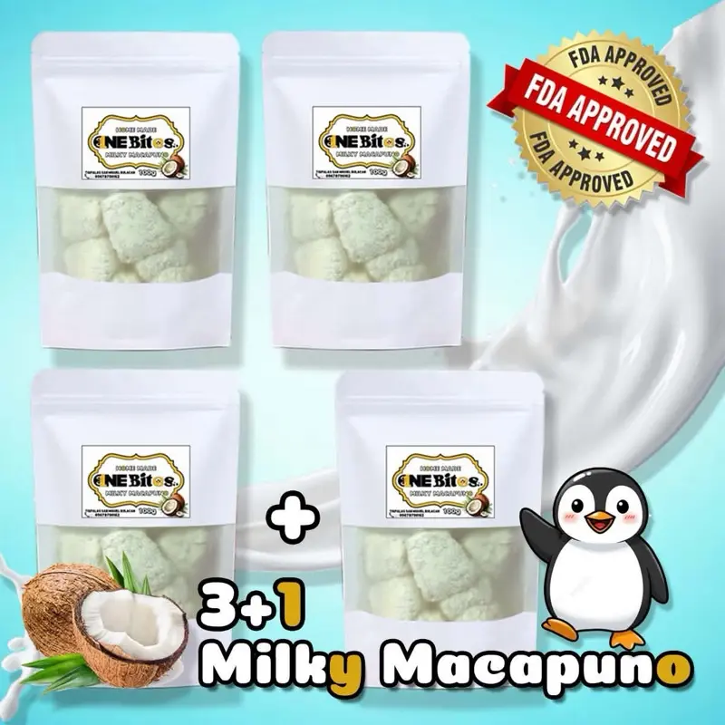 3 + 1 PACKS OF ONE BITE’S MILKY MACAPUNO.