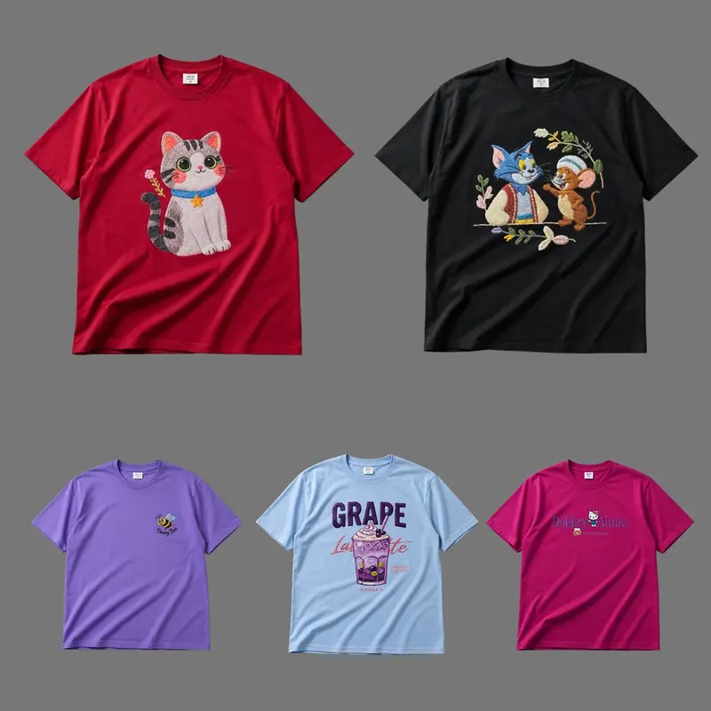5-Piece Women's Assorted 100% Cotton T-Shirt Set, XXS–2XL