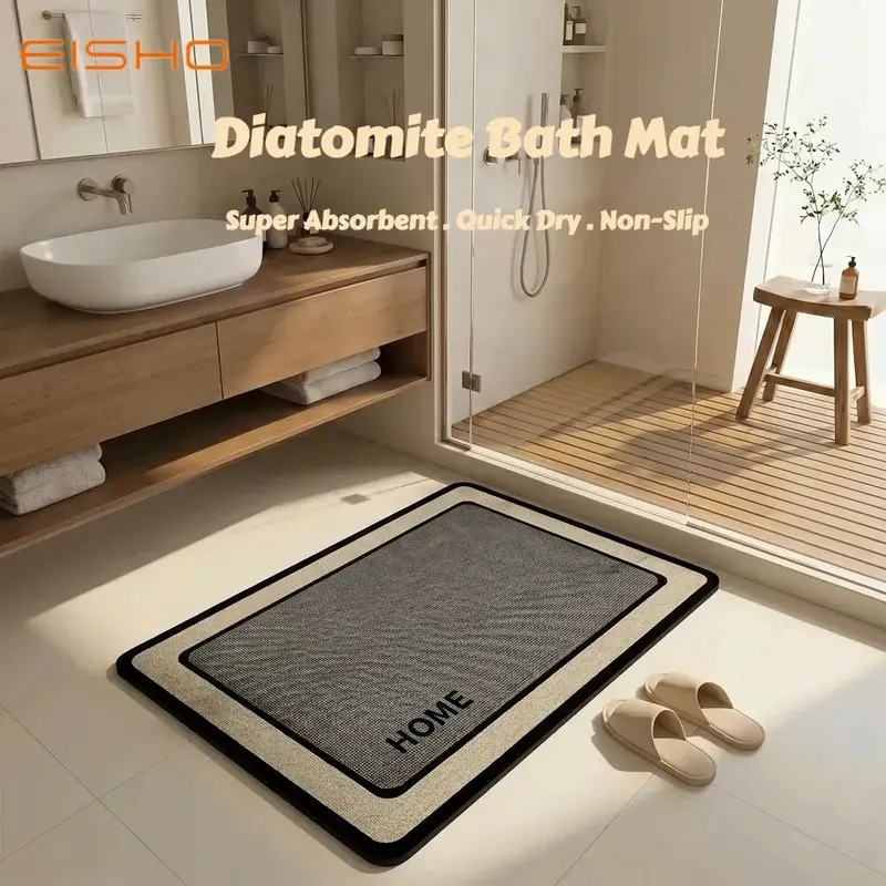 [SG Seller] Japandi-Badematte aus Diatomit, rutschfest, stark saugfähig und schnelltrocknend