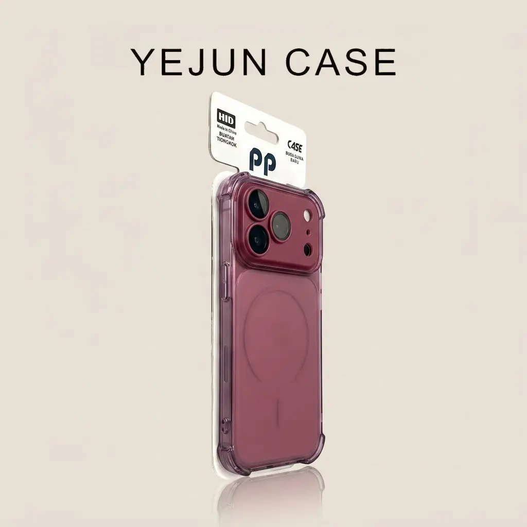 Capa YEJUN CASE ultrafina rosa-avermelhada com protetor de lente removível, airbags antichoque nos 4 cantos e visual de iPhone 18 Pro Max, para iPhone 18, 17, 16, 15, 14, 13, 12 e 11 Pro/Pro Max