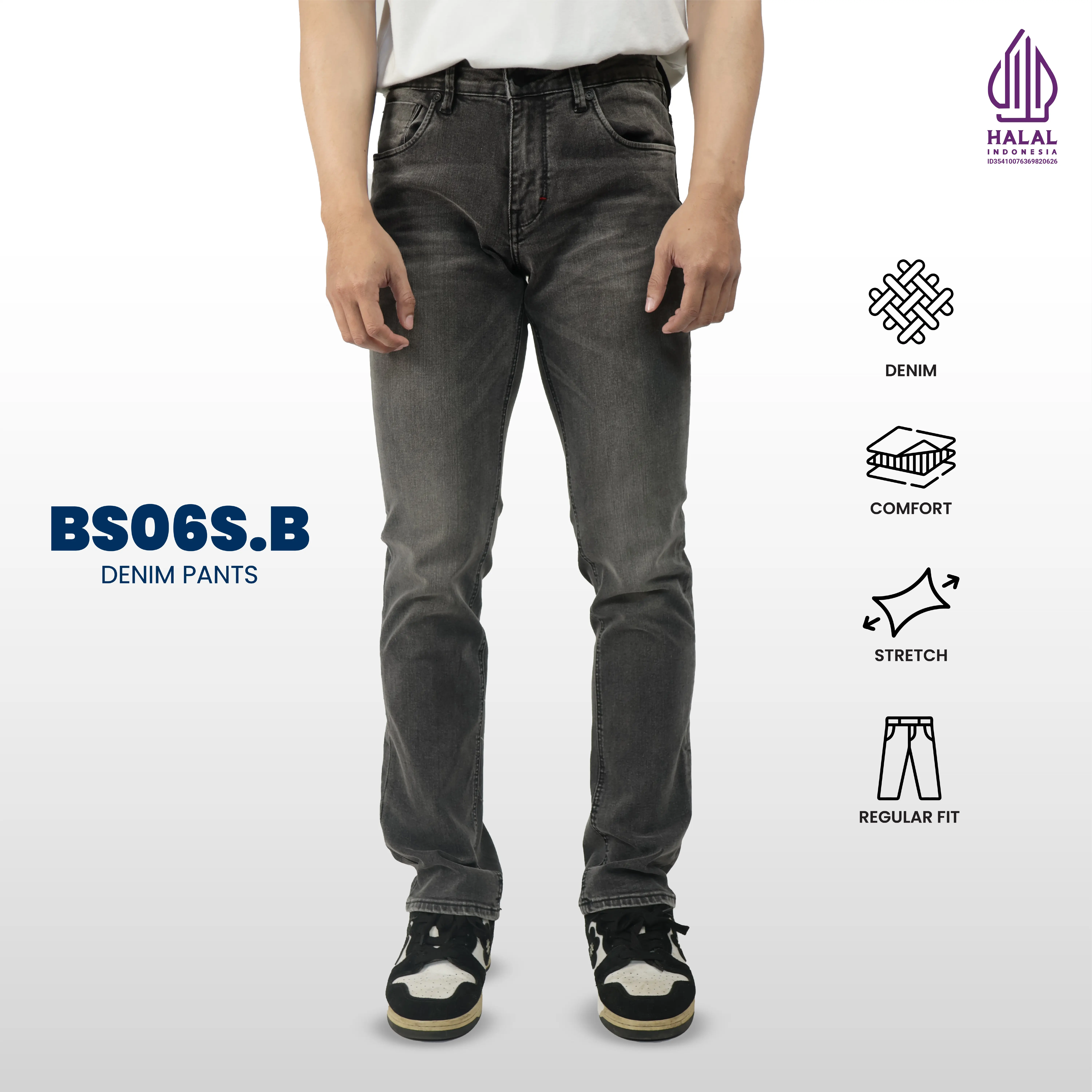 Emba Denim BS06S.B – Slim-Fit-Herrenjeans, lange Denim-Hose