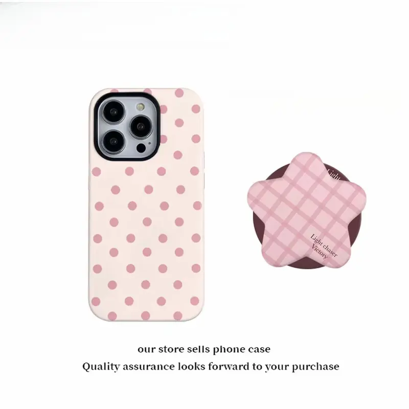 Pinke magnetische Handyhülle mit Stern- und Punktemuster für iPhone 17, 16, 15, 14, 13, 12, 11 und X sowie Pro-, Max- und Plus-Modelle, mit Objektivschutz und Stoßschutz, für Damen
