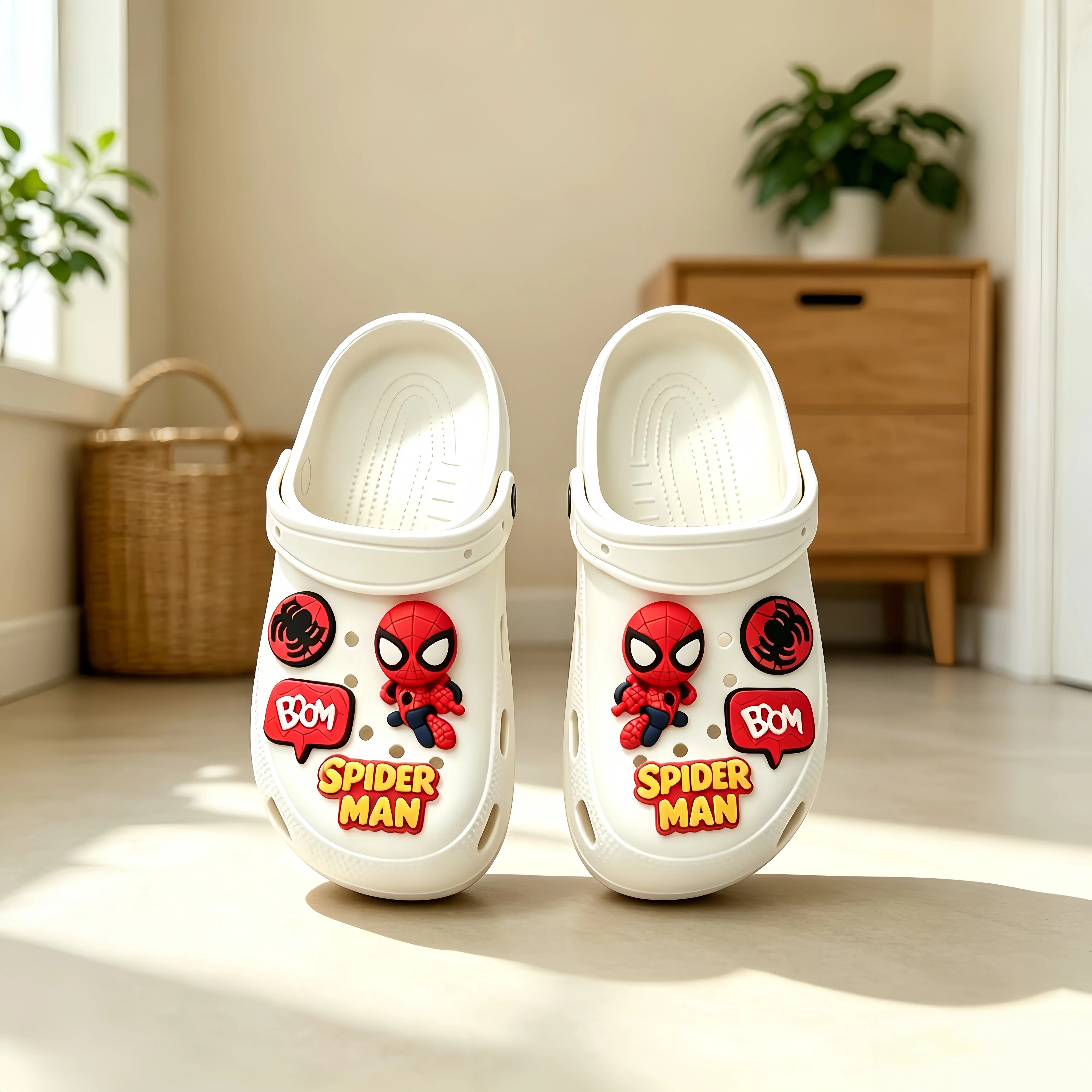 KAKUKU Baim Unisex Couple Sandals with DIY Pin Compatibility, Cushioned and Non-Slip