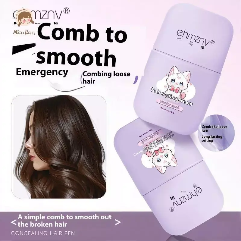 [MALAYSIA READY STOCK] Hair Styling Stick with Comb Hold Sleek Hair Stick Gel for Kids and Adults Anti Frizz Shaping Hair Cream 80g  Haircare Treatments Gifts for Children Women Men kasut perempuan Christmas