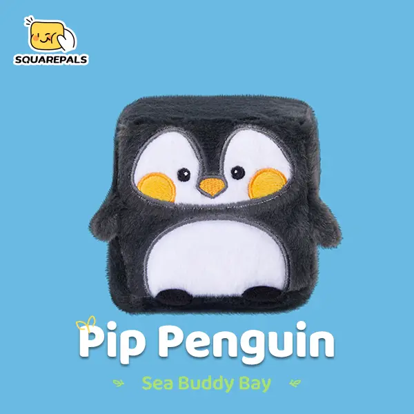 Squarepals Sea Buddy Bay 7CM Móc Khóa Bông Hình Vuông Đàn Hồi Xả Stress & 10CM Đồ Chơi Bàn Làm Việc Hình Vuông Đàn Hồi Chữa Lành Cao Cấp