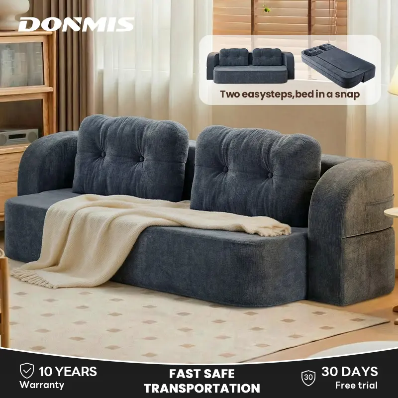 DONMIS Oversized Foldable 3-Seater Sofa Bed for Living Rooms with Free Pillows, Cash on Delivery
