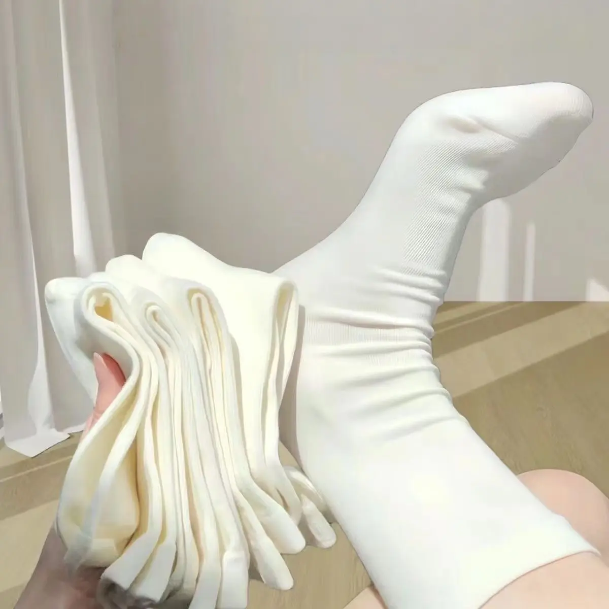3–10 Paar Socken für Damen und Herren, lockere Sportsocken bis zur Wadenmitte, Größe 35–42, einfarbig, koreanischer Modestil