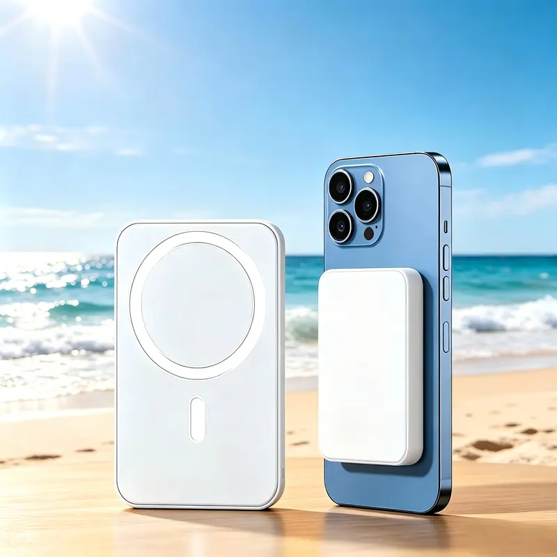 Magnetische 5.000-mAh-Powerbank für iPhone, kabelloses Schnellladen, schlank und ohne Kabel, für Alltag und Reisen