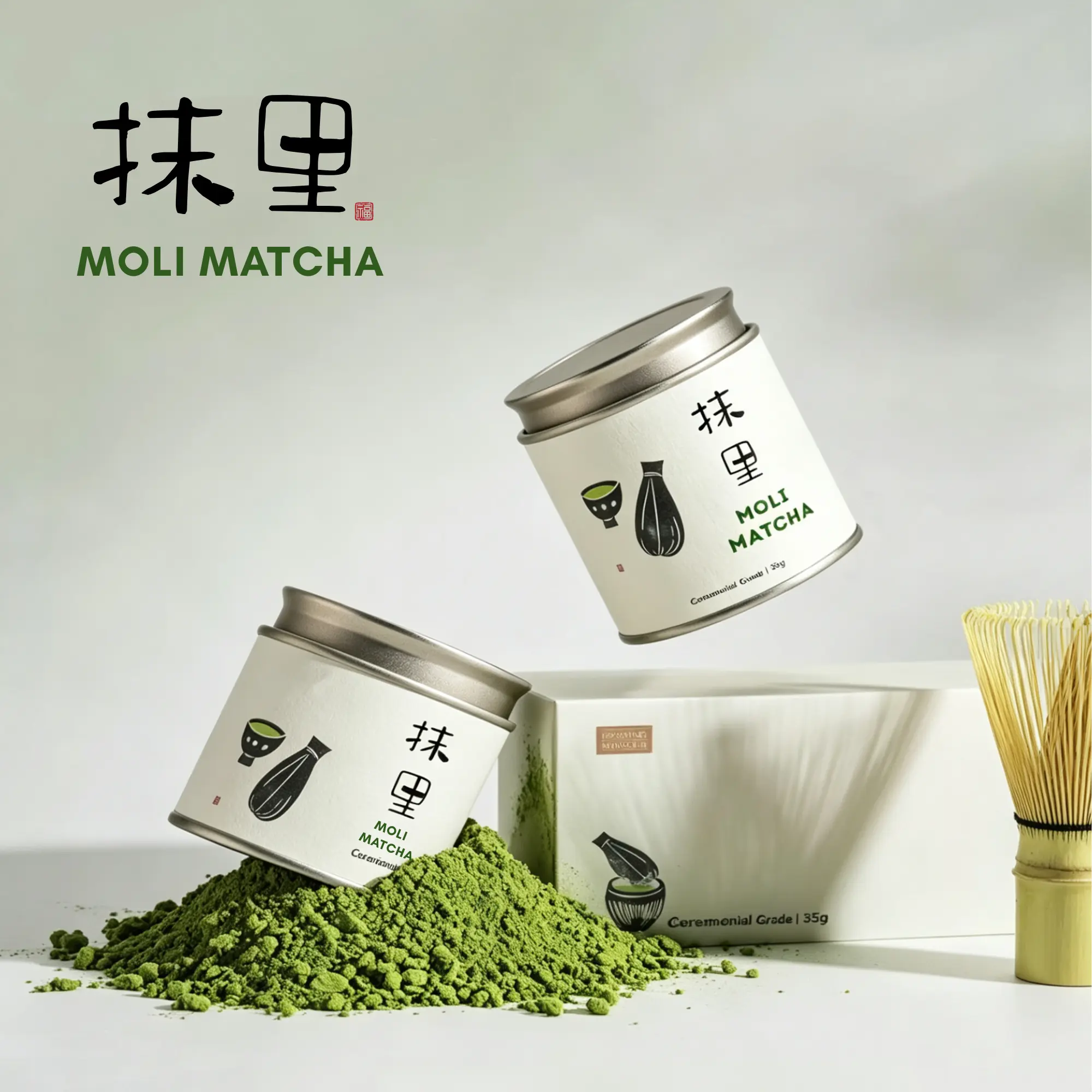 MOLI MATCHA Powder Premium Ceremonial Grade 100% Organic Green Tea (35g) HALAL Certified
