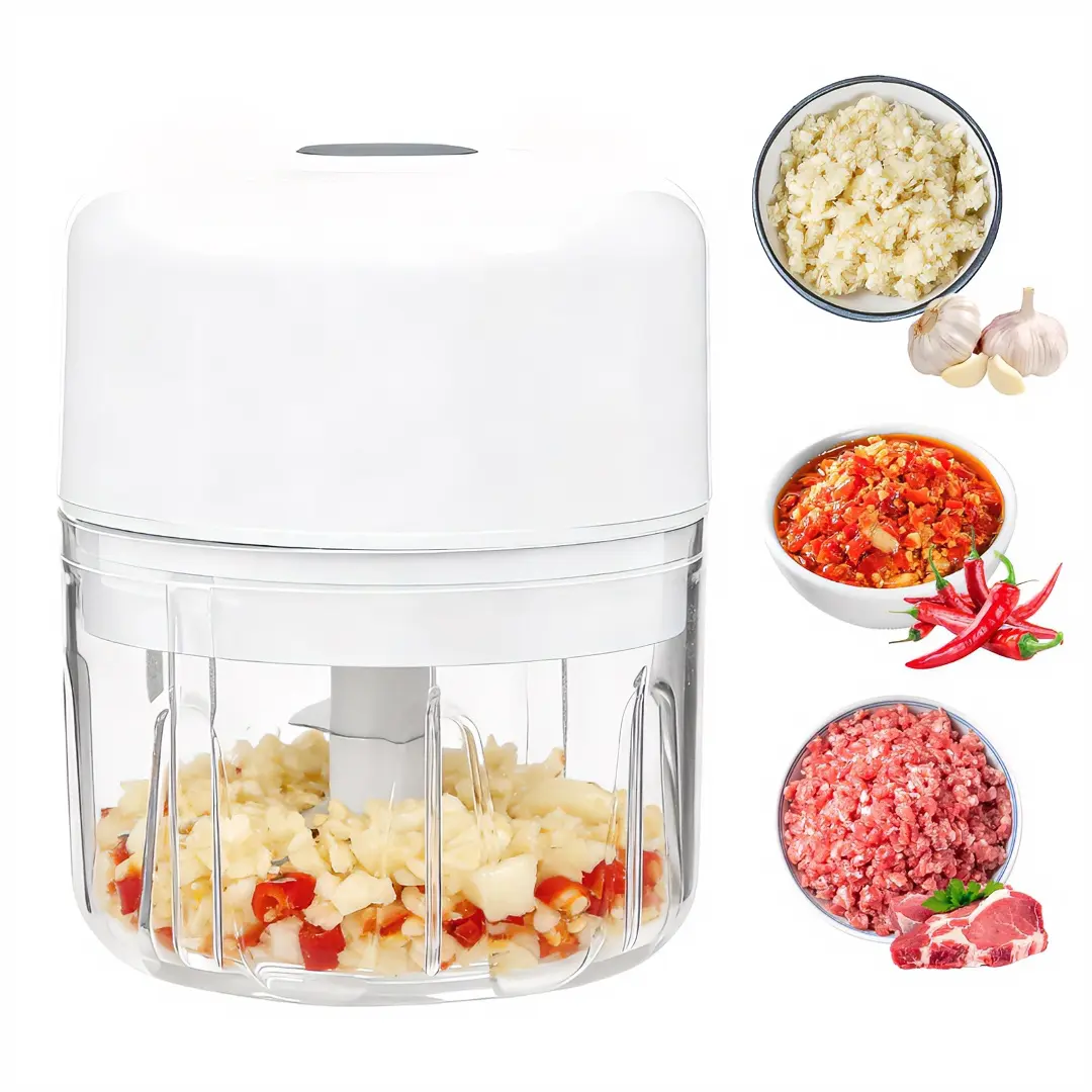 Tragbarer elektrischer Mini-Zerkleinerer – wiederaufladbare Küchenmaschine, leicht zu reinigen, für Knoblauch, Ingwer, Chili, Gemüse, Fleisch, Zwiebeln und Obst