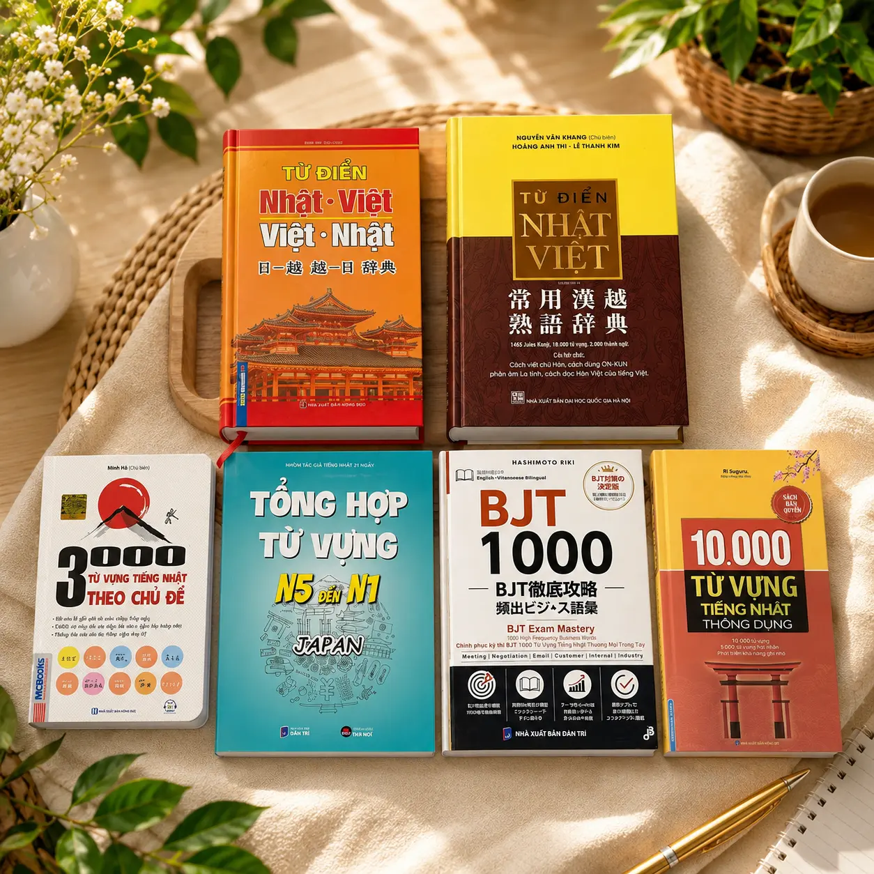 Japanese–Vietnamese Dictionary, Vocabulary and BJT 1000 Book Set with English and Vietnamese Translations