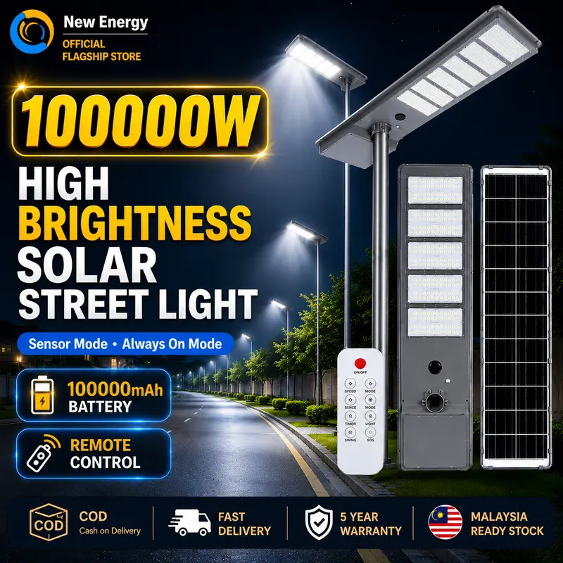 Luminária solar LED Sloar Lights 50000W/100000W ultrabrilhante e à prova d'água para portões, jardins e entradas de garagem, com instalação fácil