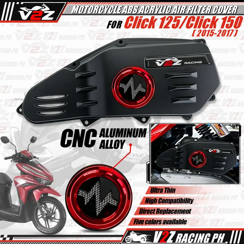 V2Z Ultra-Thin Air Filter Case Cover for CLICK V2/V3/V4, Carbon Fiber or Matte Black