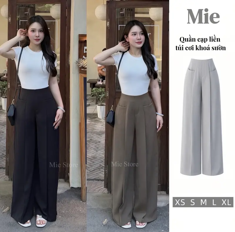 Quần cạp liền khoá sườn thiết kế túi cơi ngang , chất vải GOLD nhật mềm mịn  M788
