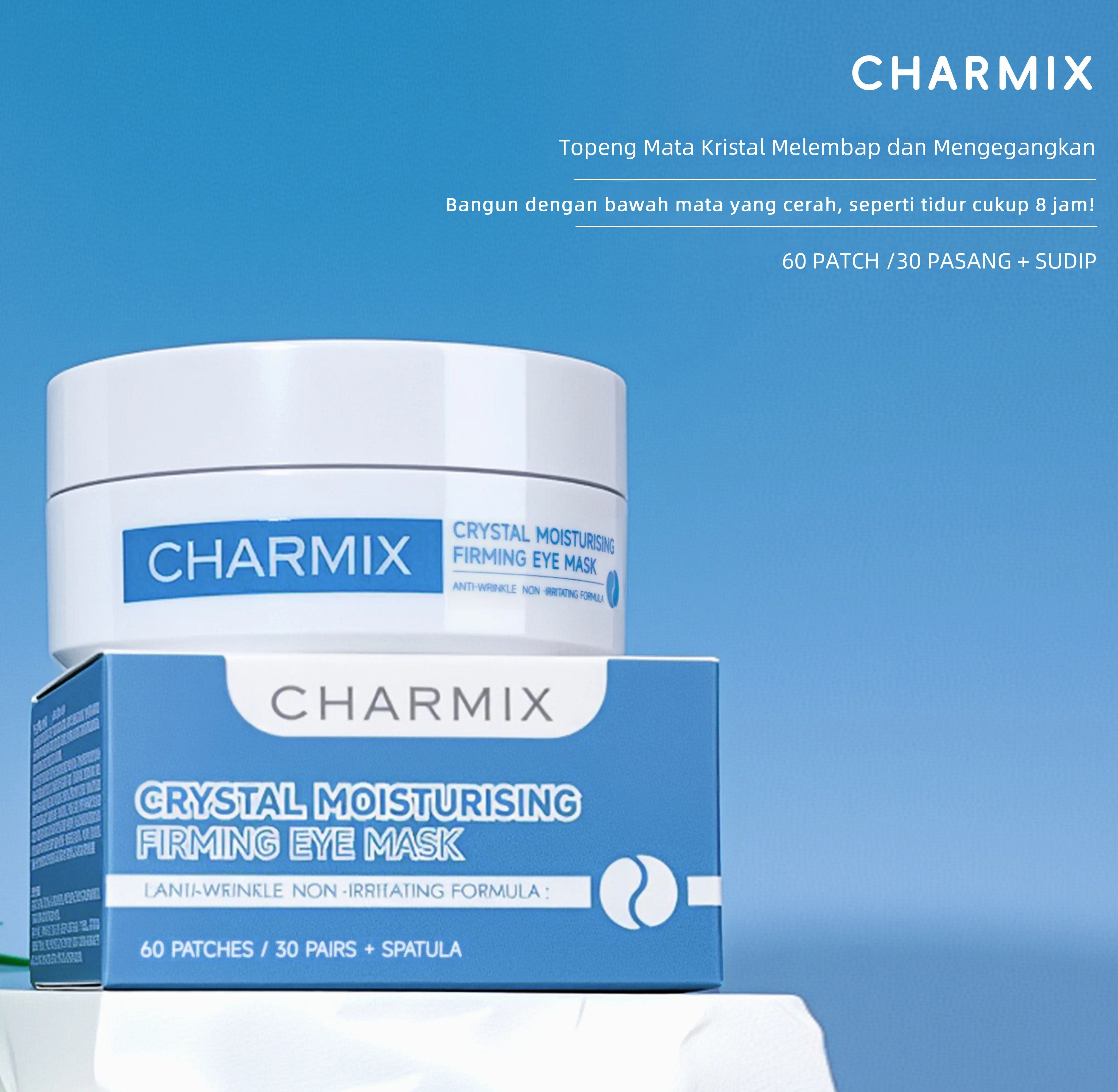[Nr. 1 in Malaysia] CHARMIX Crystal Eye Mask, gegen Augenringe und für ein jugendliches Aussehen, zur Minderung von Tränensäcken und feinen Fältchen
