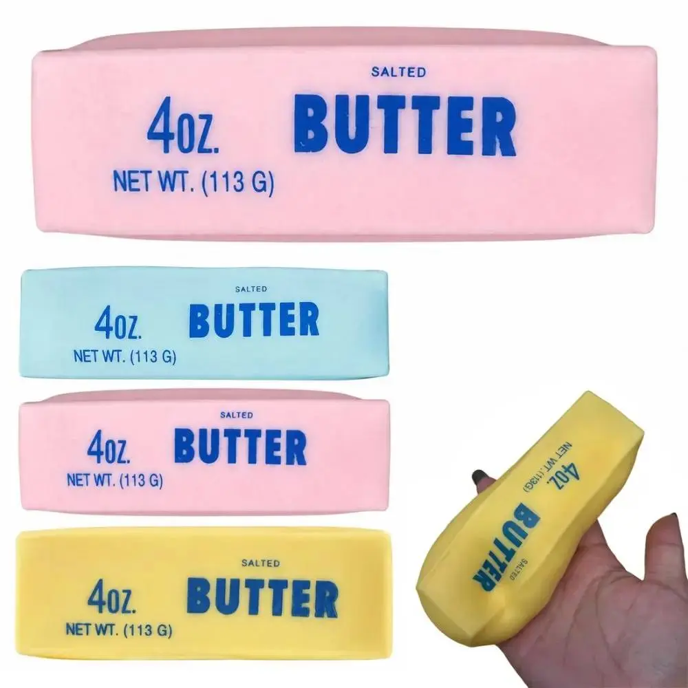 Brinquedo sensorial de apertar em formato de barra de manteiga, crocante, perfumado, congelável e de retorno lento, para aliviar o estresse e presentear