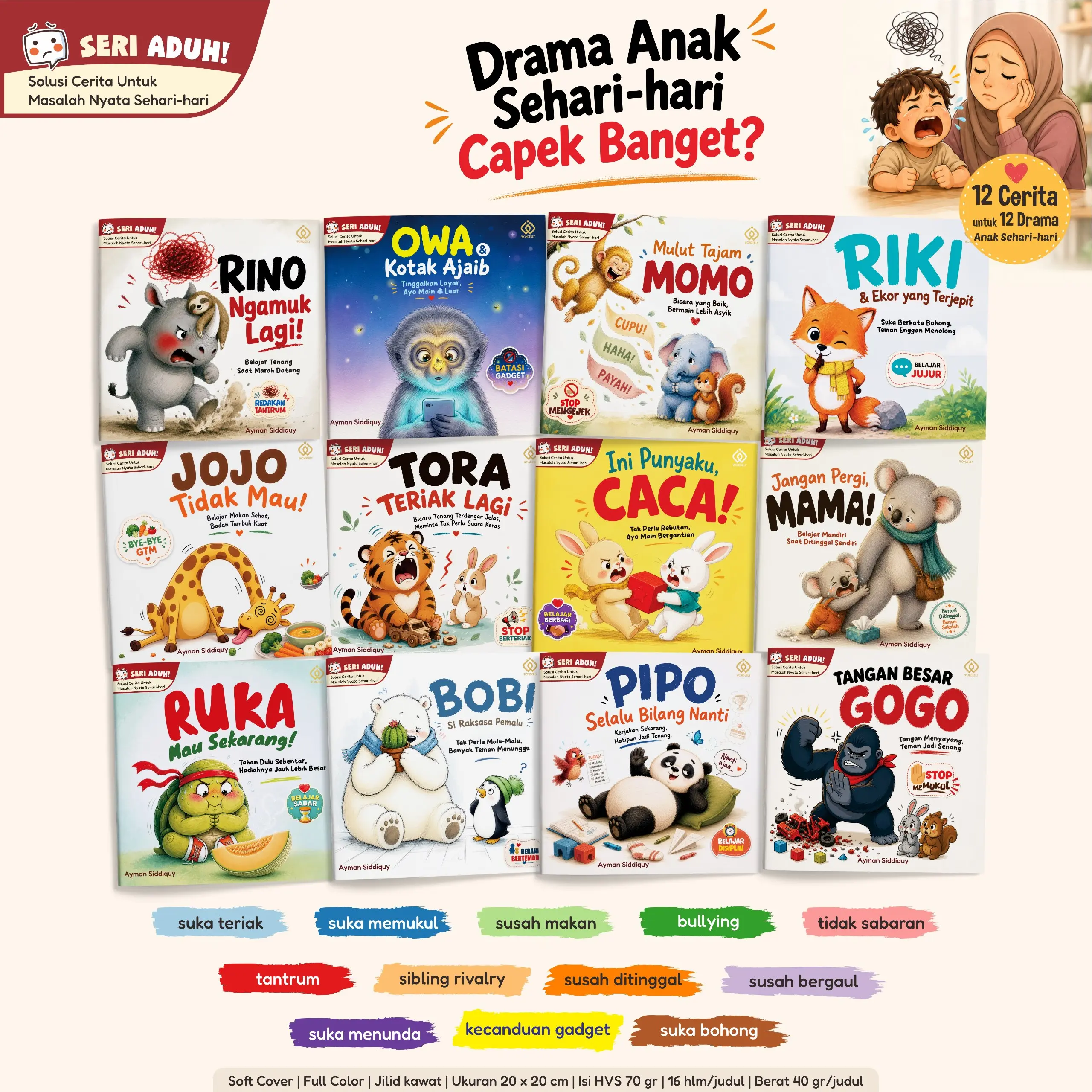 [Bộ 12 cuốn] Bộ sách ADUH! “Sơ cứu cảm xúc cho trẻ” với những câu chuyện hài hước giúp trẻ hiểu cảm xúc và cha mẹ ứng xử khéo léo hơn