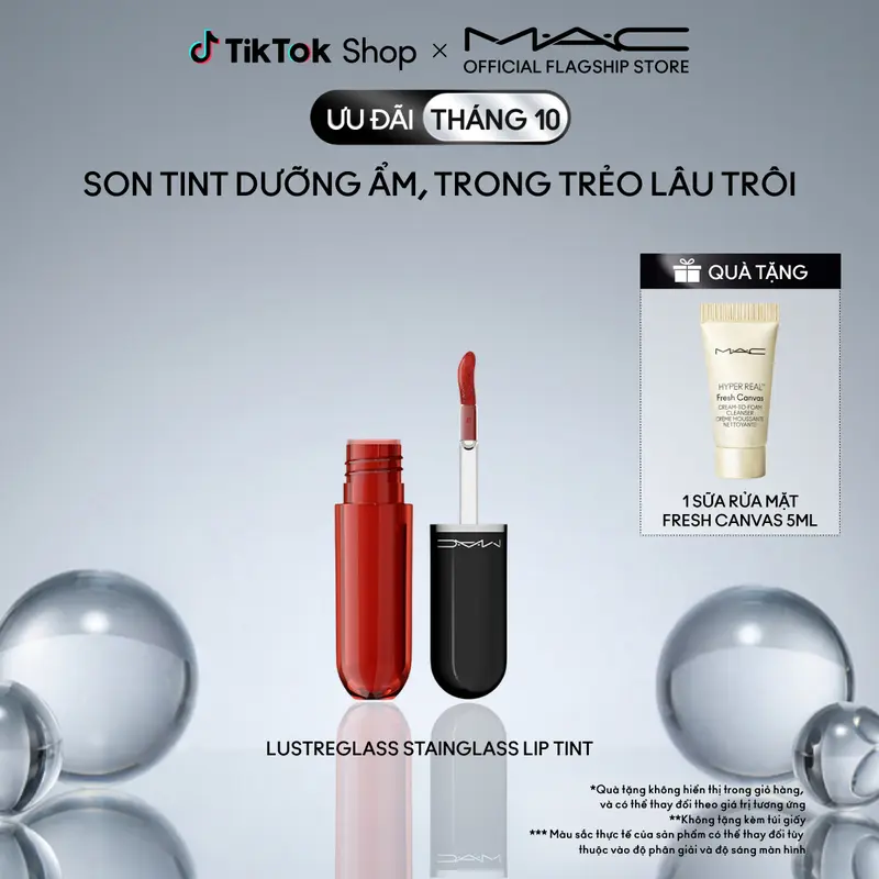 [Mới] Son tint bóng MAC Lustreglass StainGlass Lip Tint | Son tint dưỡng ẩm với lớp tint trong trẻo, lâu trôi