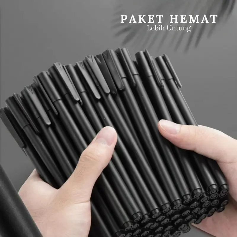 10–50 Japanese-Style Black Gel Pens, 0.5 mm Black Ink, Matte Black Barrel, Cash on Delivery Available