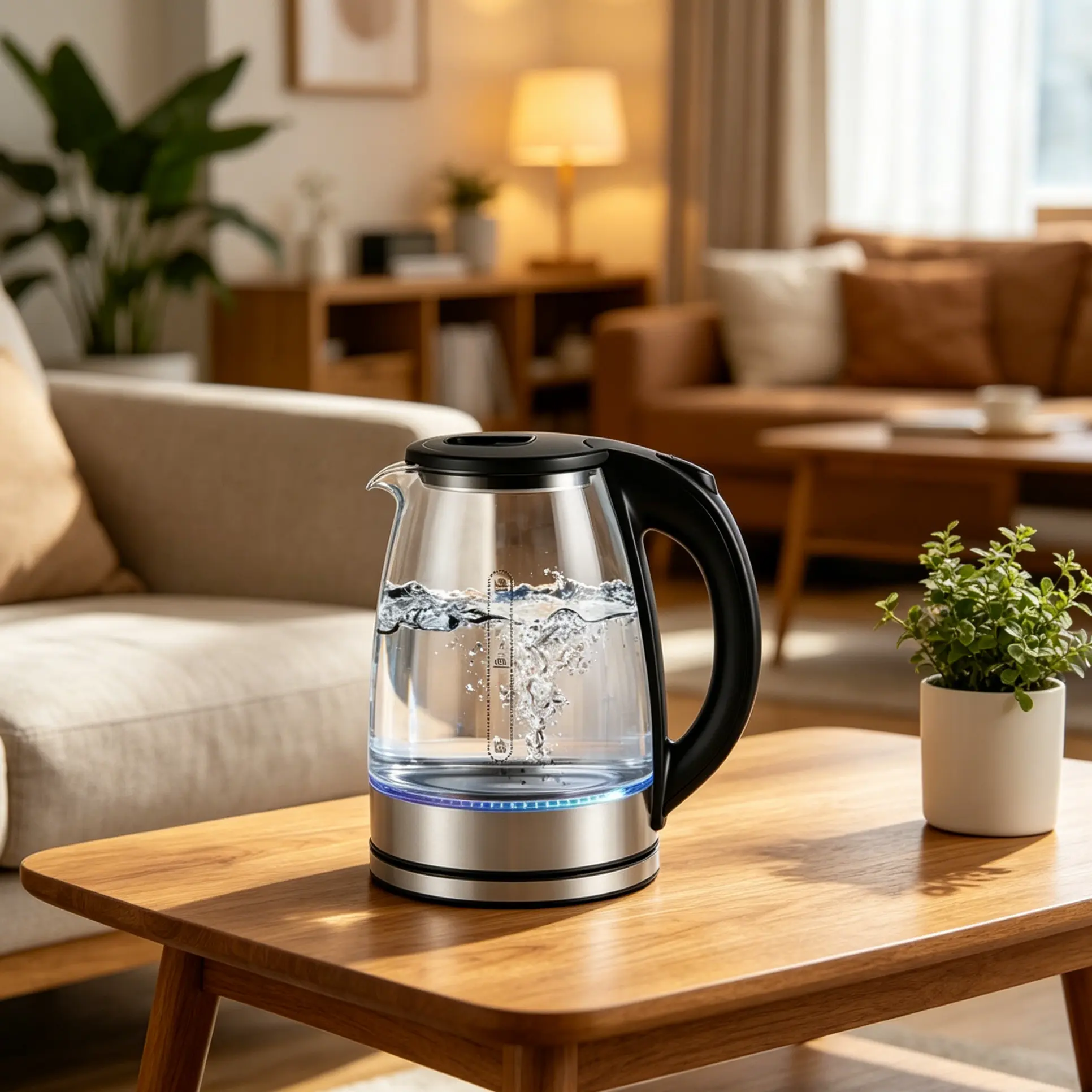 2-Litre Heat-Resistant Glass Electric Kettle with LED Light, Automatic Shut-Off and Overheat Protection, Odour-Free