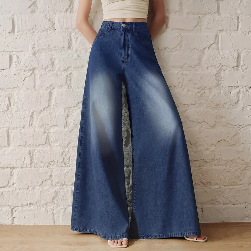 VIWILL Women's High-Waist Baggy Wide-Leg Jeans, Loose Y2K Palazzo Denim Pants