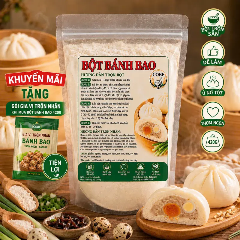 COBE 420g Steamed Bun Flour Mix with Yeast and Filling Seasoning