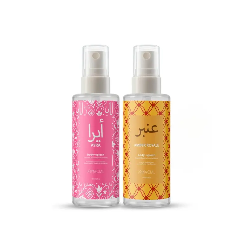 Kit 2 Body Splash Árabe Ayra+ Amber Royale 100ml By Primacial - Perfume Oriental
