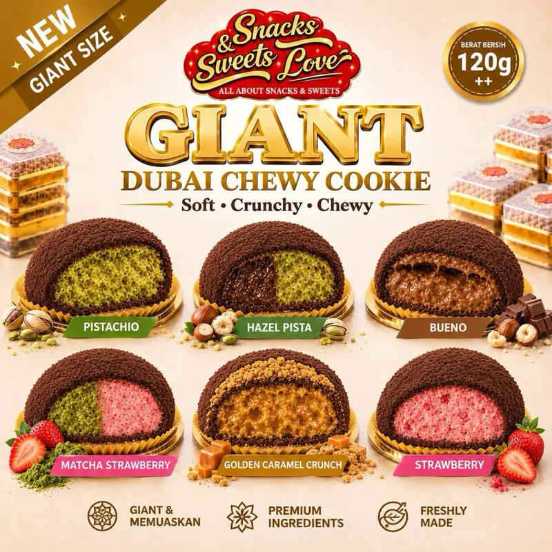 Giant Dubai Chewy Cookie, Duo Flavour Pistachio, 120 g±