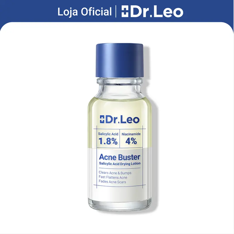 Dr.Leo Secativo de Espinhas 20ml com Ácido Salicílico, Enxofre Coloidal e Niacinamida, Tratamento Pontual para Acne, Pele Oleosa e Manchas Pós-Acne