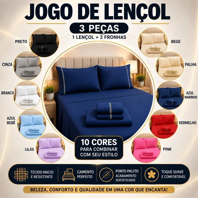 Bed Sheet Set with 2 Pillowcases for Double, Queen or King Beds, or 1 Pillowcase for a Single Bed