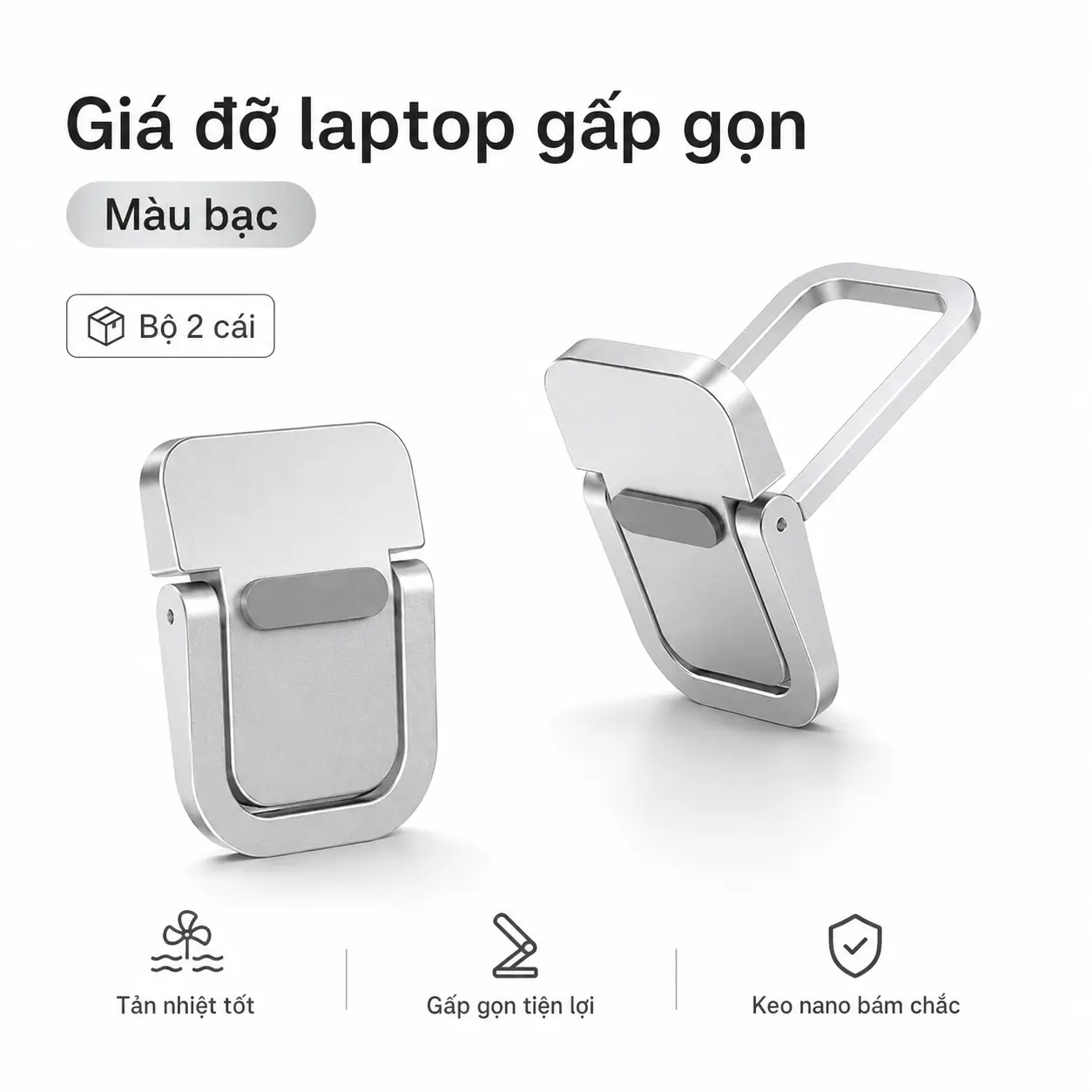 Foldable Invisible Mini Laptop Stand, Heat-Dissipating Notebook Riser and Portable Keyboard-Lifting Stand for MacBook