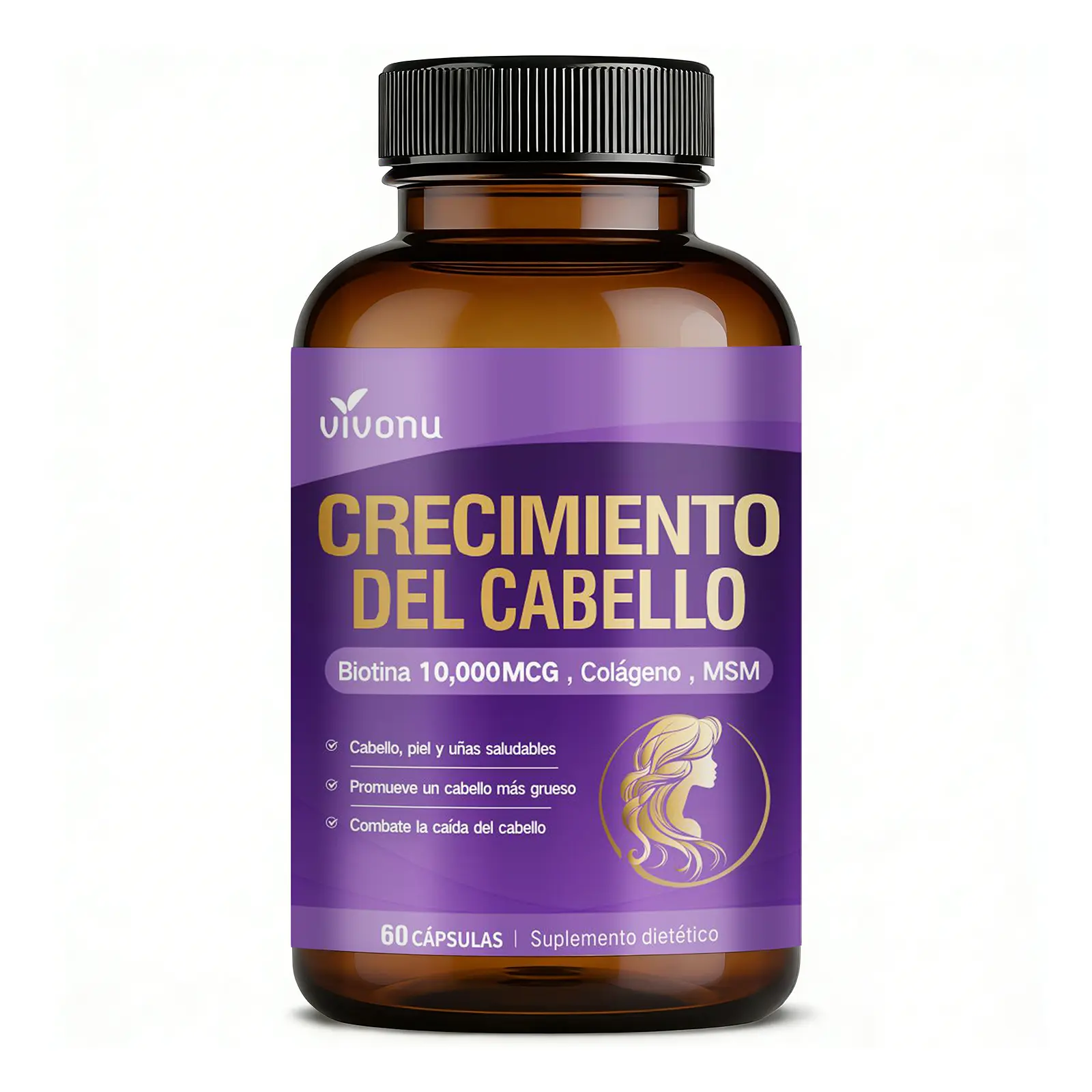 Viên nang mềm biotin VivoNu chăm sóc tóc với MSM, collagen và vitamin nhóm B cho quy trình làm đẹp hằng ngày, dành cho tóc thưa, móng dễ gãy và da nứt nẻ