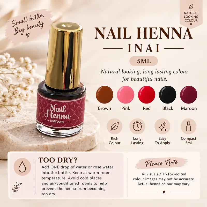 INAI KUKU Nail Henna, Wudu-Friendly, 5ml, SG Seller