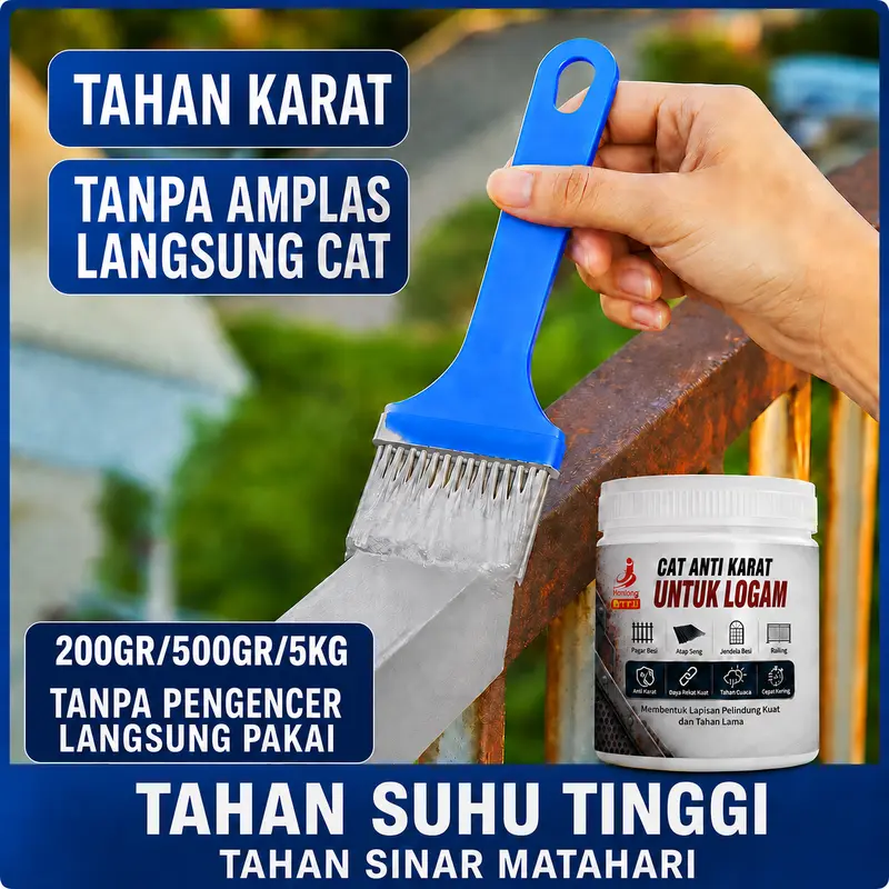 Fast-Drying Waterproof Anti-Rust Metal Paint, No Sanding Required