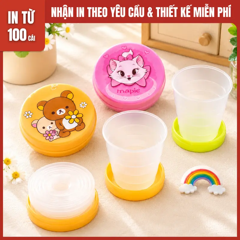 Foldable Travel Cup with Cute Patterns