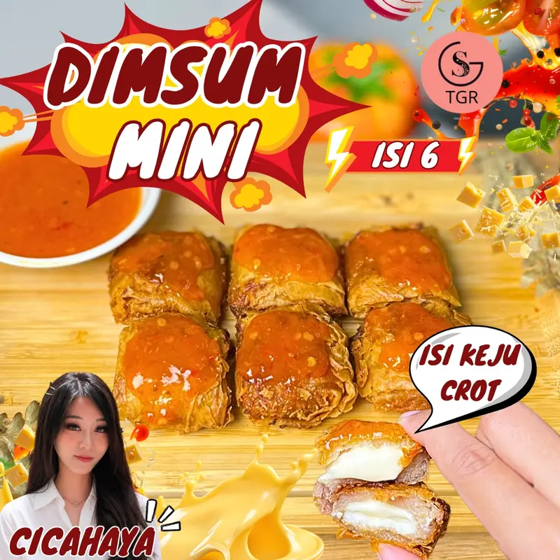 [ ISI 6 LEBIH BANYAK ] DIMSUM KEJU CROT MINI ISI 6 - SAOS SAMBAL PEDAS NIKMAT Food Makanan Pentol Ayam Frozen Meat